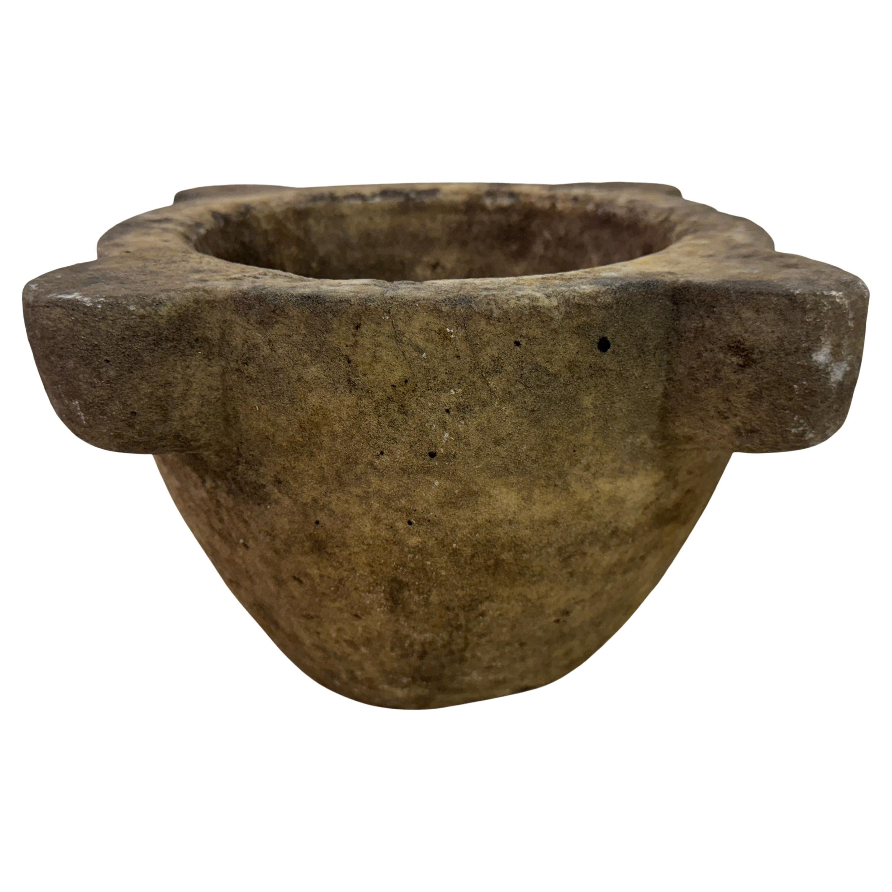 Antique Carved Mortar, 18th–19th Century