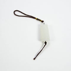 Antique Hand Carved Jade Jadeite Pendant Necklace Estate Fine Jewelry Heirloom