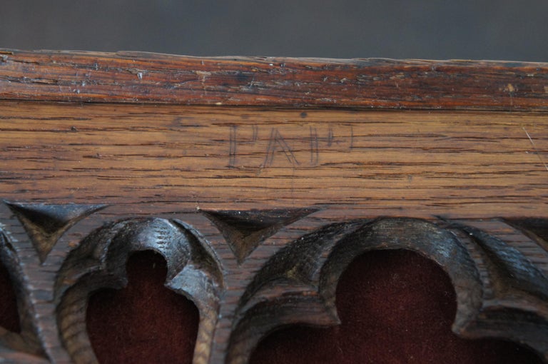 Antique Carved Oak 19th Century Gothic Revival Reticulated Letter Post ...