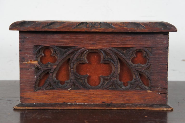 Antique Carved Oak 19th Century Gothic Revival Reticulated Letter Post ...