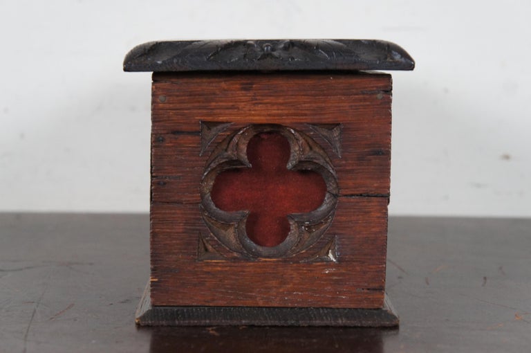 Antique Carved Oak 19th Century Gothic Revival Reticulated Letter Post ...