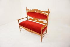 Antique Carved Oak, American Sofa, Settee, American 1880, H299