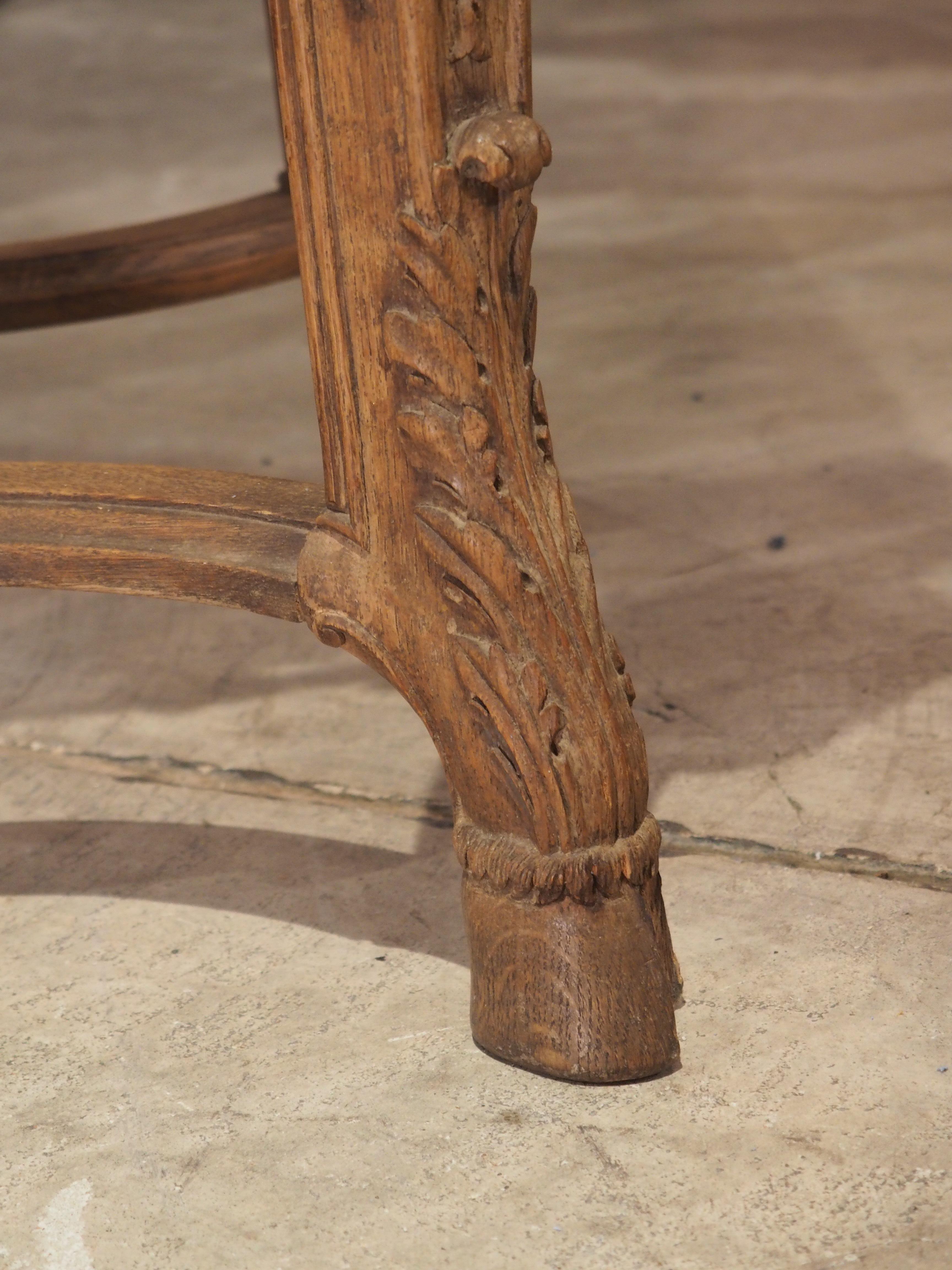 Hand-Carved Antique Carved Oak and Bluestone Regence Style Console from Flanders, Circa 1850 For Sale