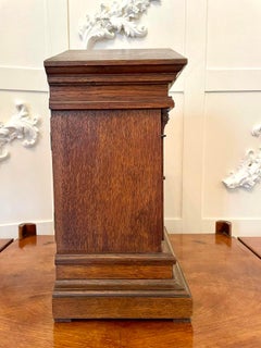 Antique Carved Oak Brass Face Eight Day Mantel Clock
