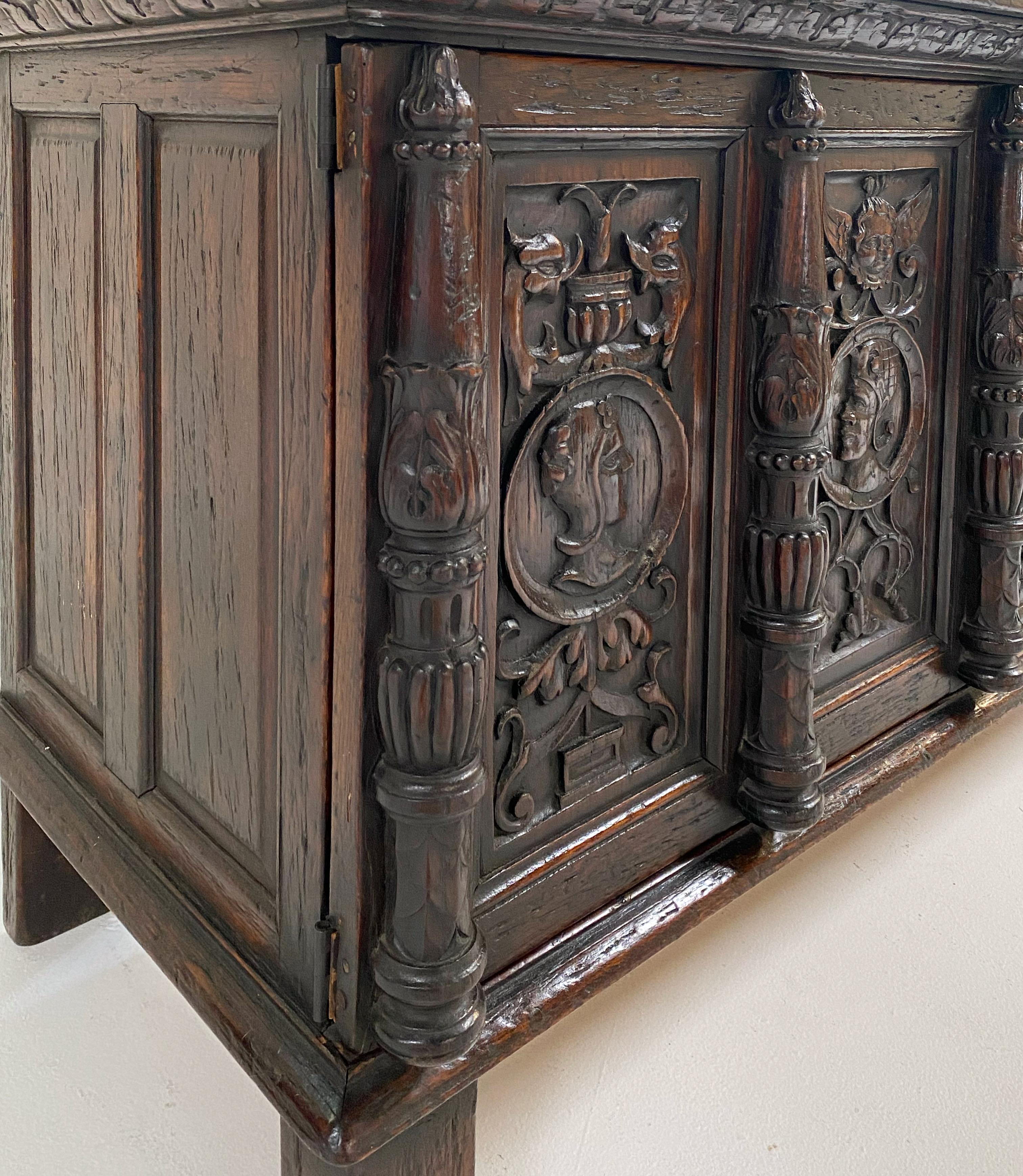 Antique Carved Oak Coffer 3