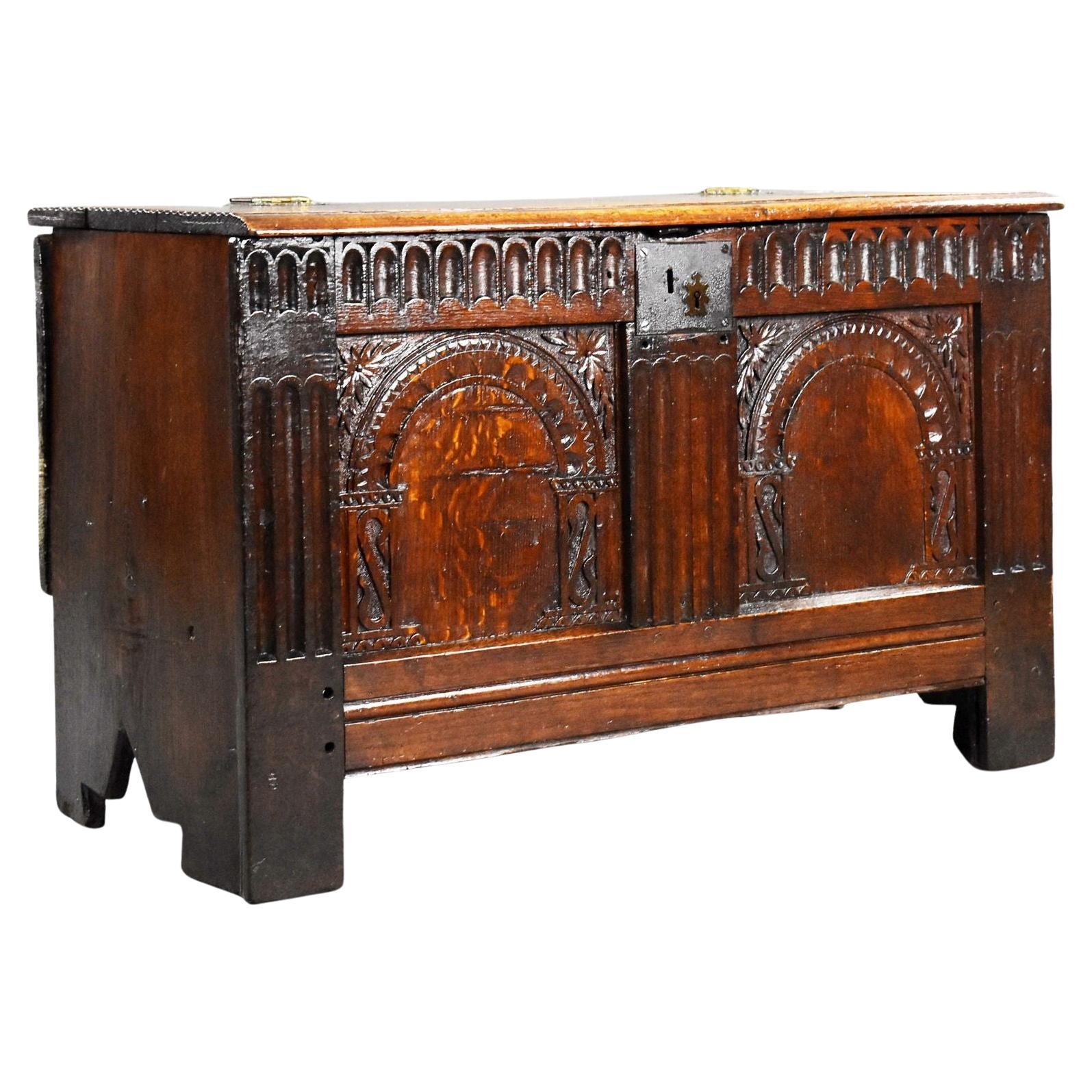 Antique Carved Oak Coffer