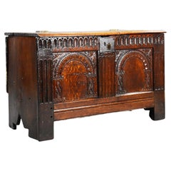Antique Carved Oak Coffer