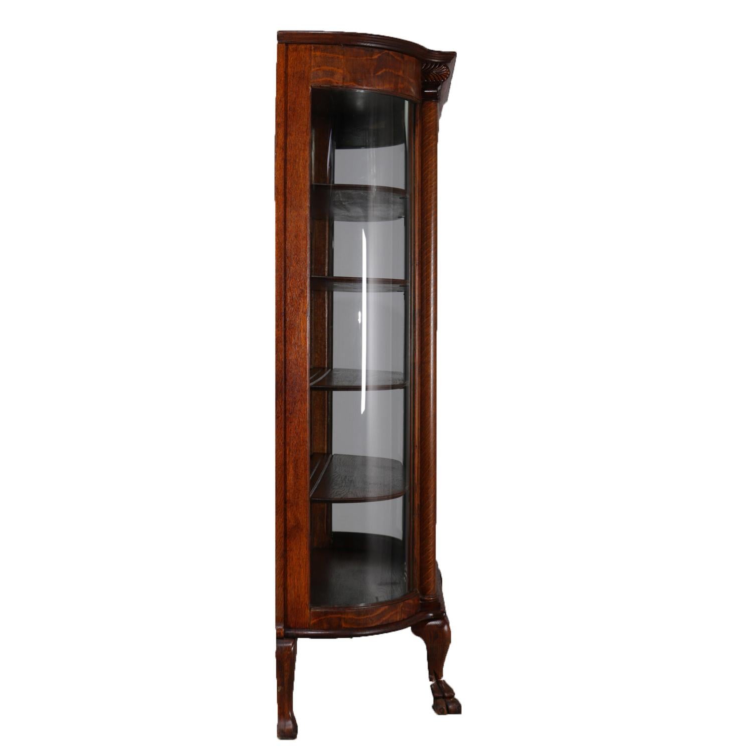 curved glass curio cabinet