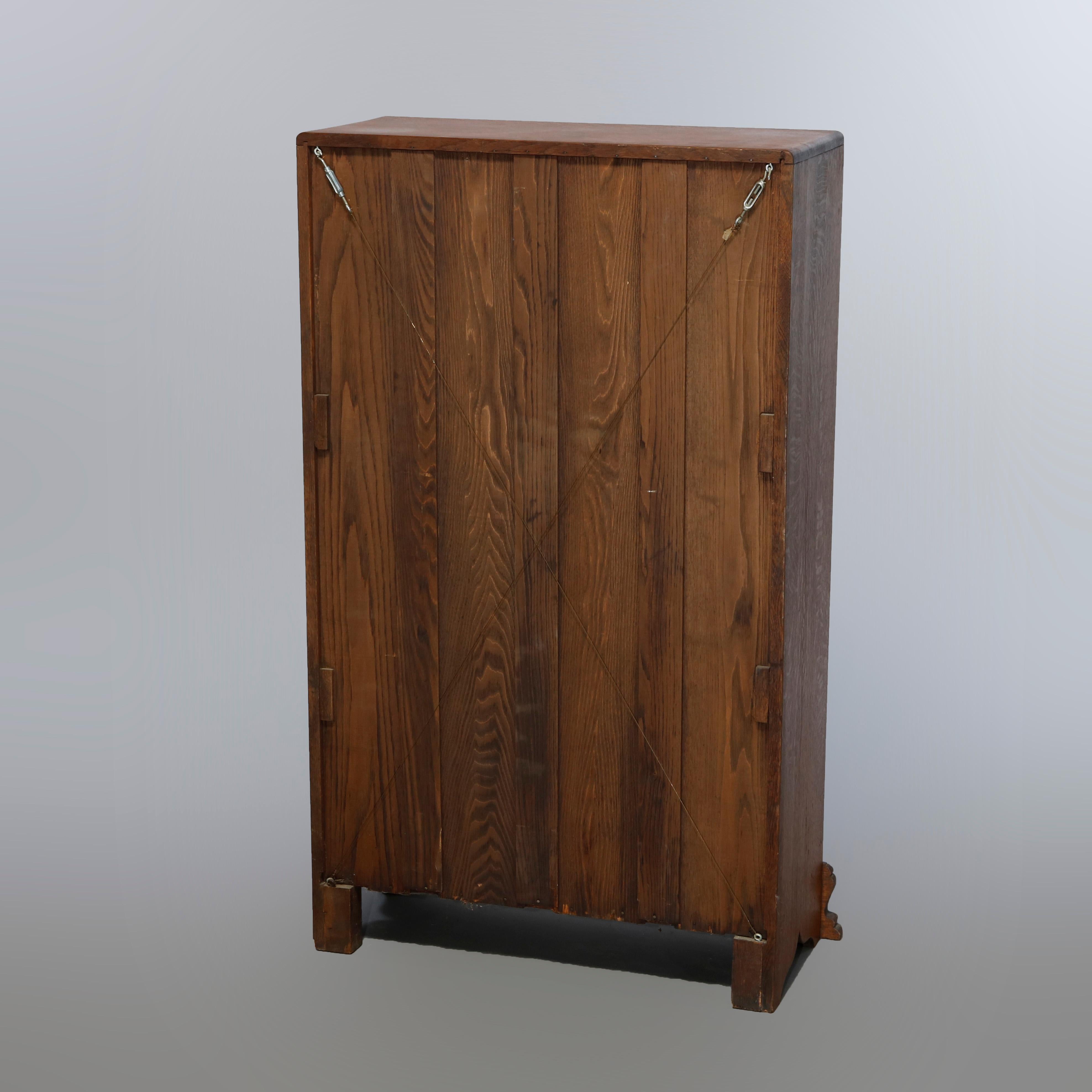 Antique Carved Oak Diminutive Bookcase, C1910 4