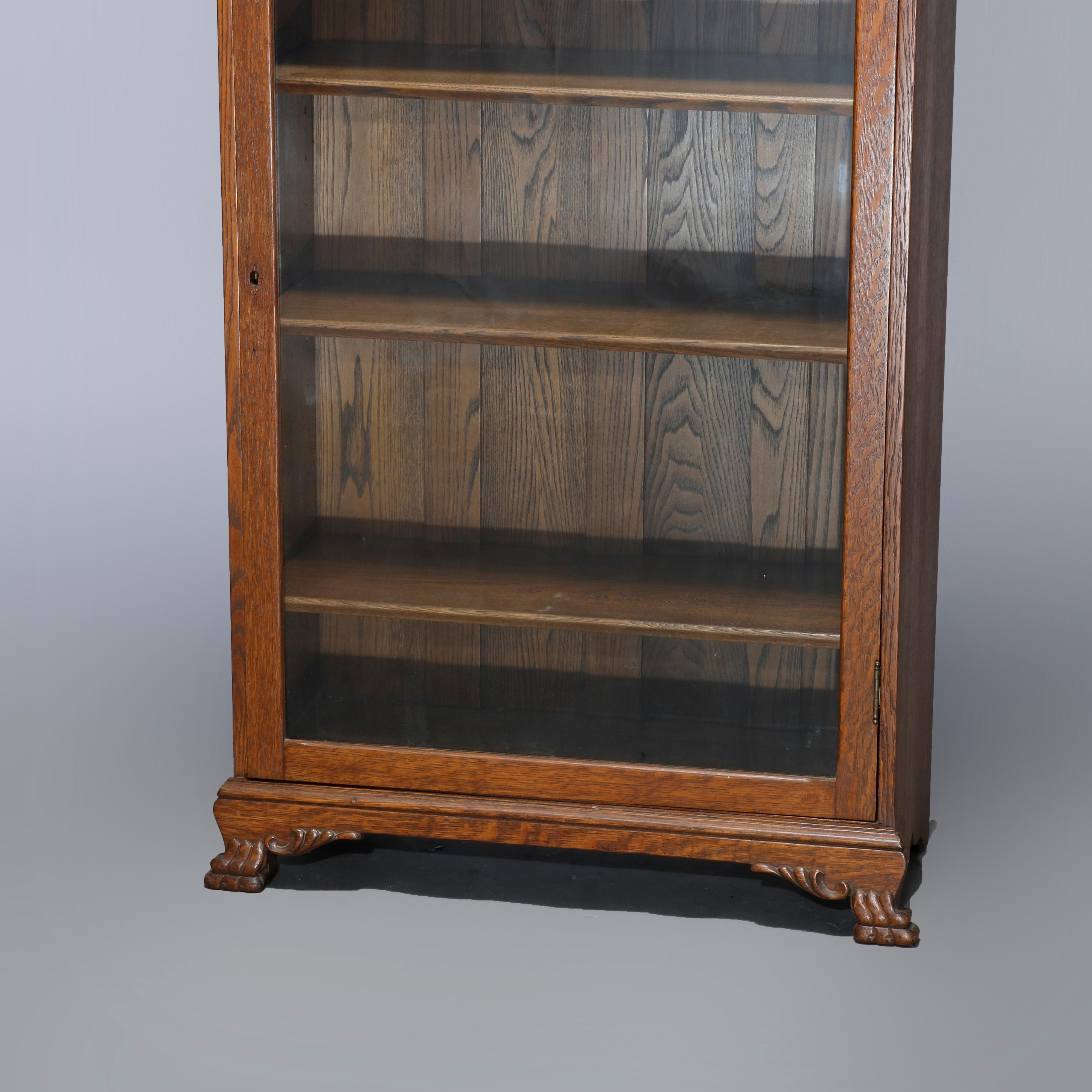 American Antique Carved Oak Diminutive Bookcase, C1910