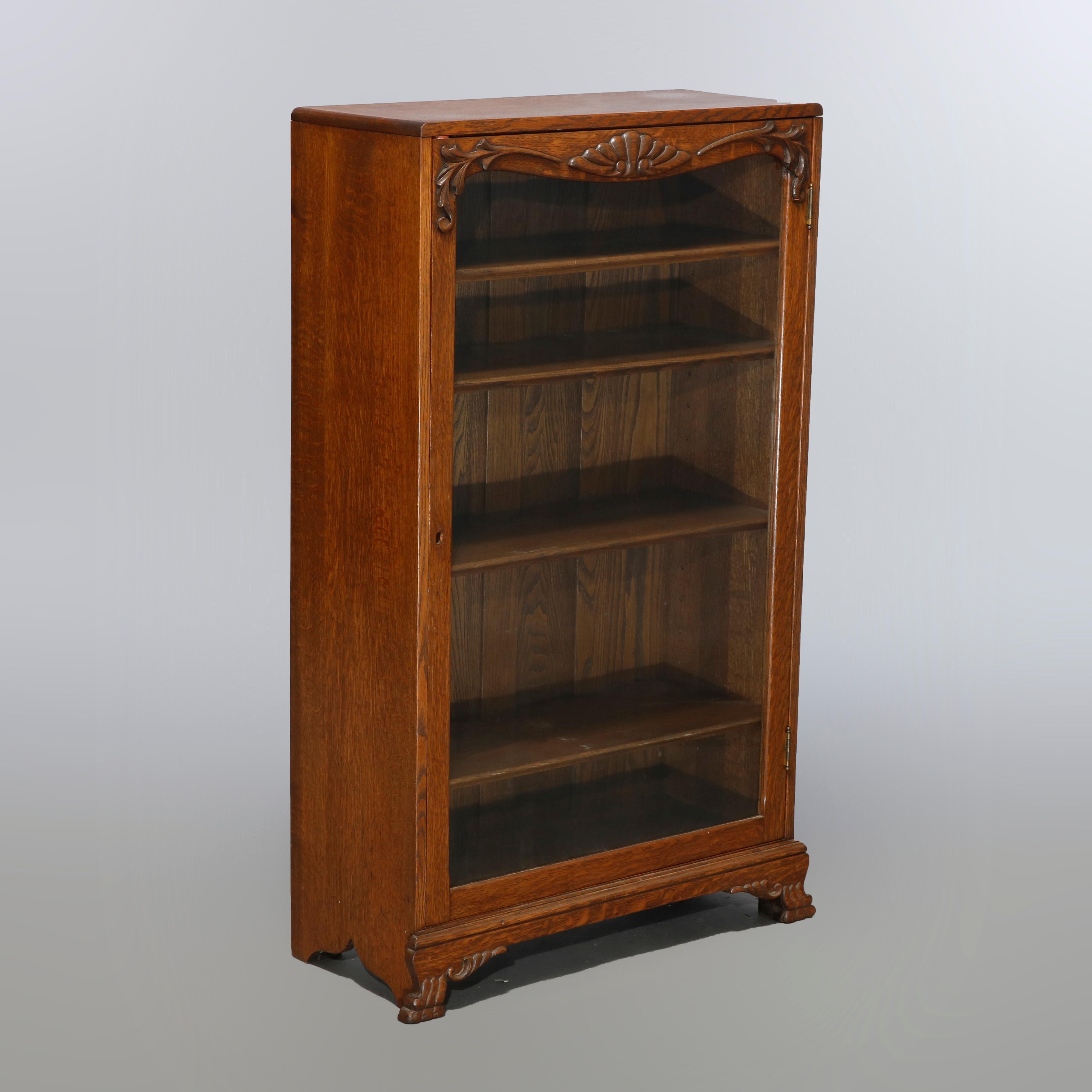 Antique Carved Oak Diminutive Bookcase, C1910 1