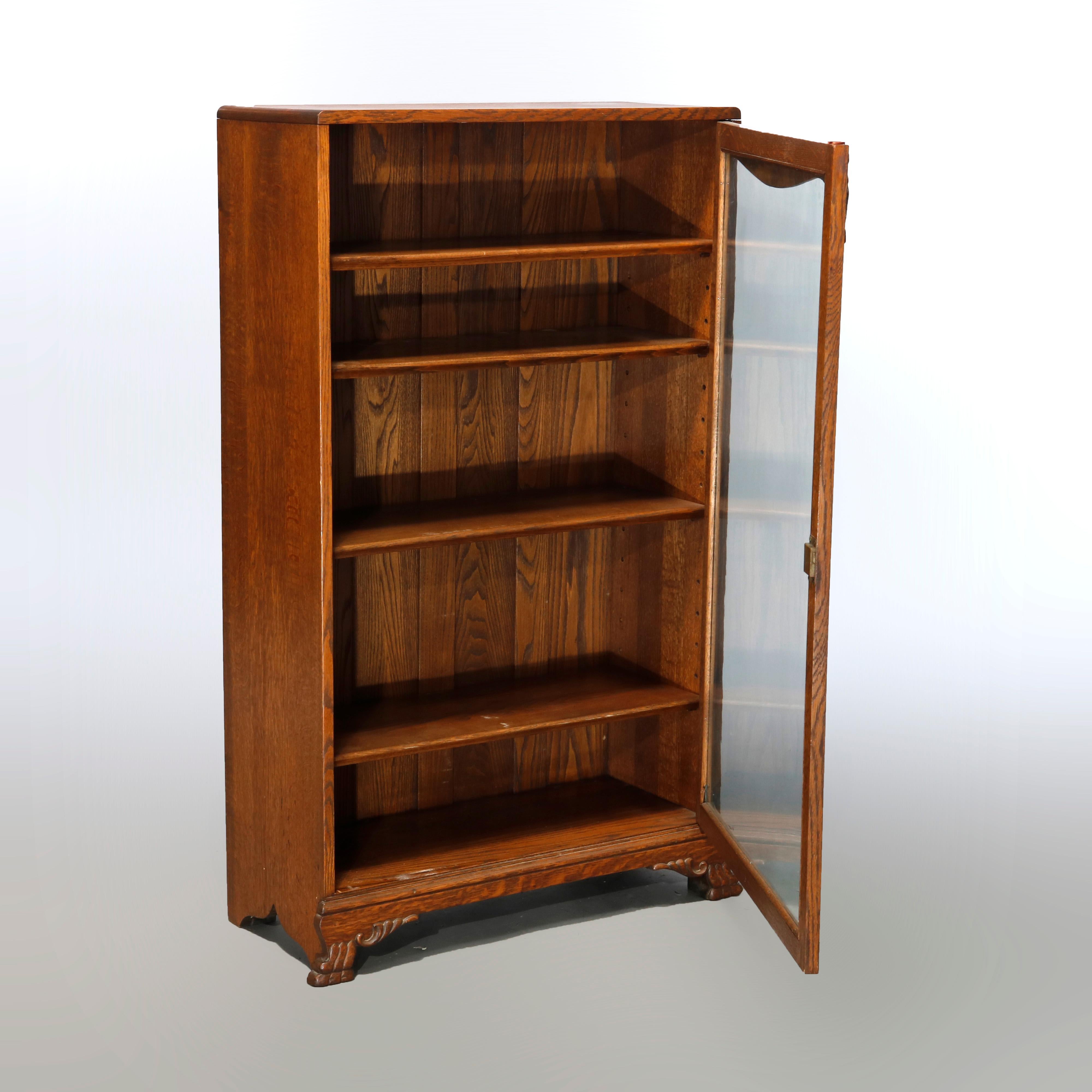 Antique Carved Oak Diminutive Bookcase, C1910 2