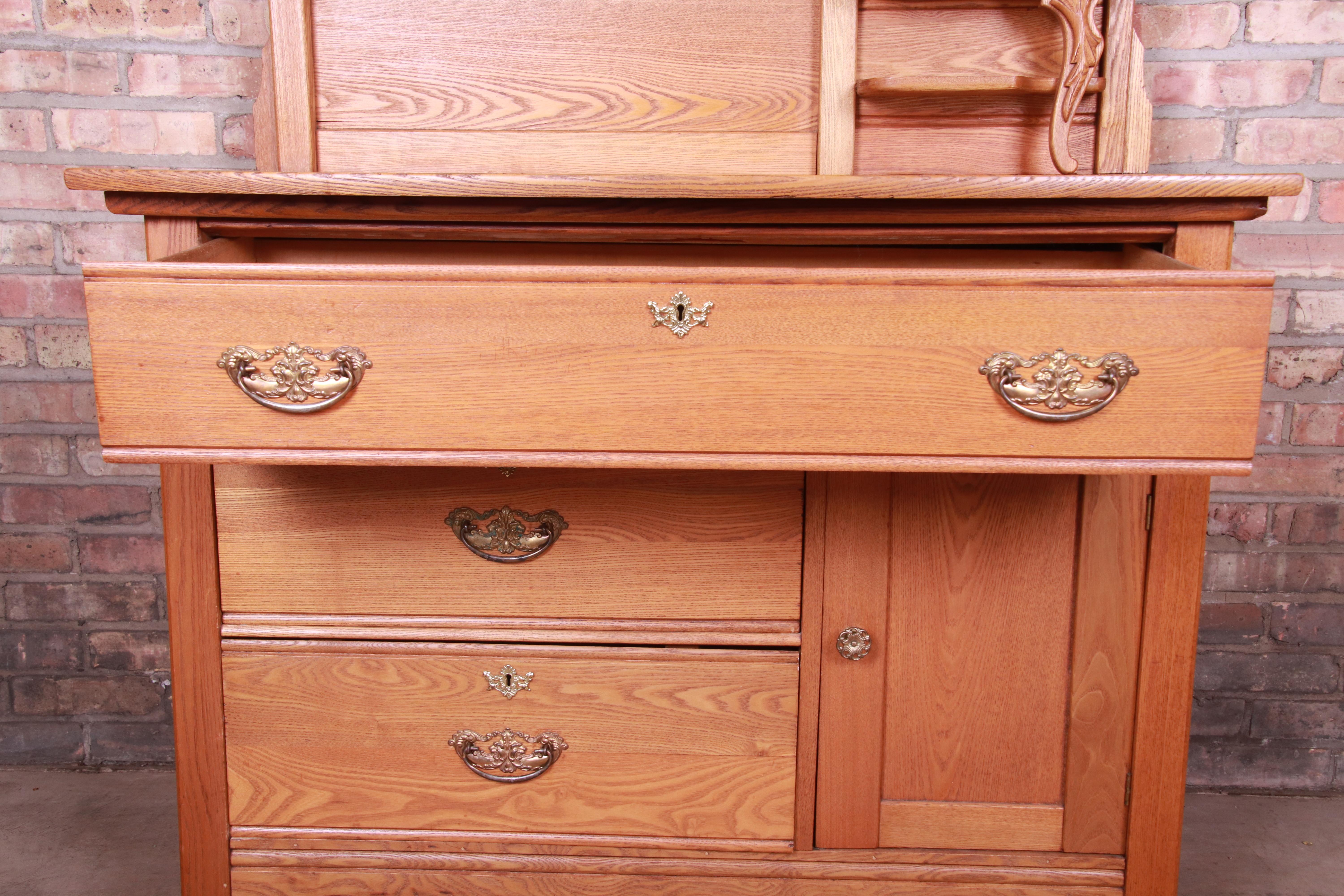 vintage oak dresser with mirror