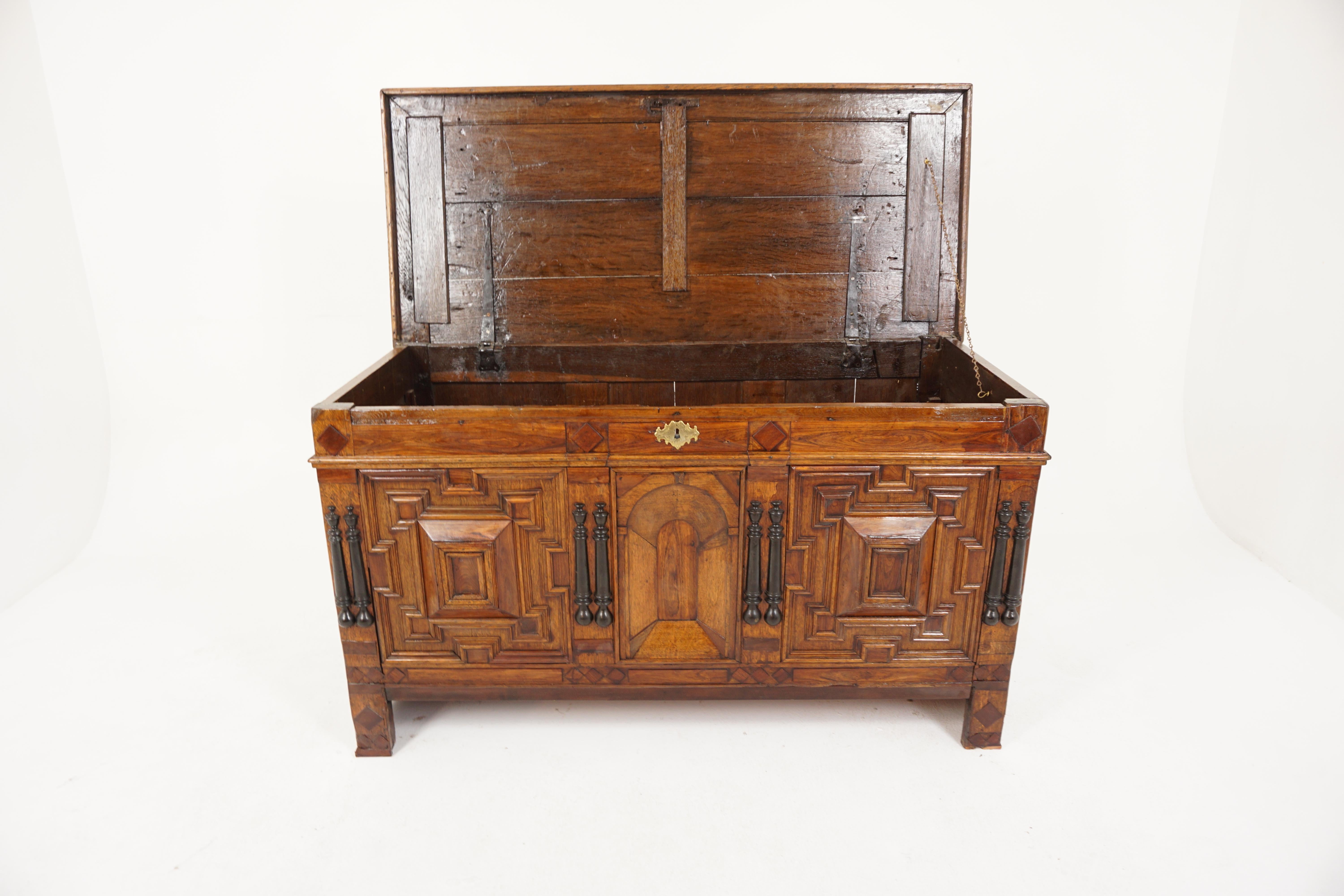 Antique Carved Oak Dutch Trunk, Dowry/Blanket Box, Coffer, Holland 1790 ...