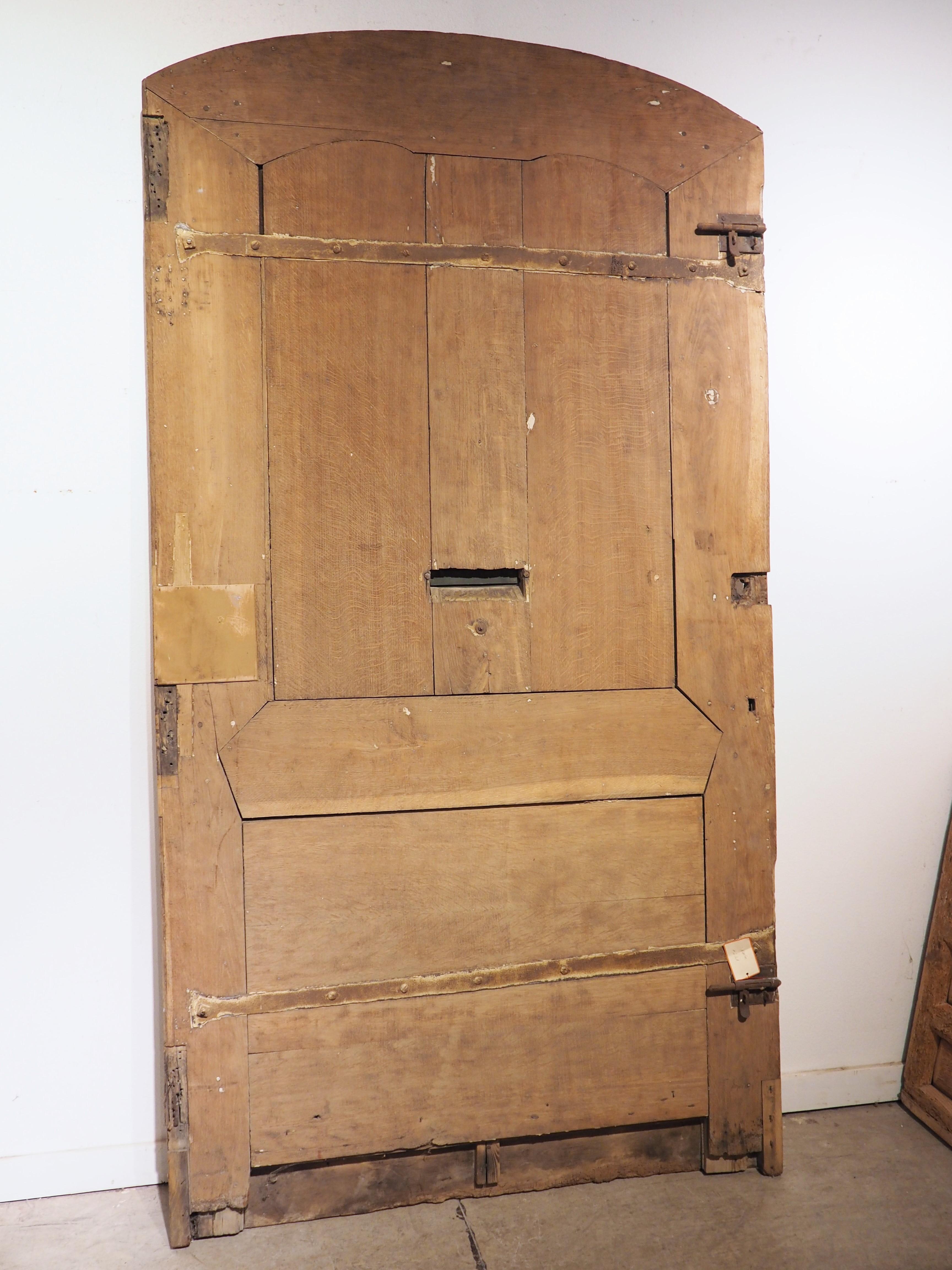 French Antique Carved Oak Entry Door from France, Circa 1850