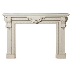 Antique Carved Oak Fire Mantel by Guéret Frères