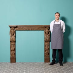Antique Carved Oak Fire Mantel