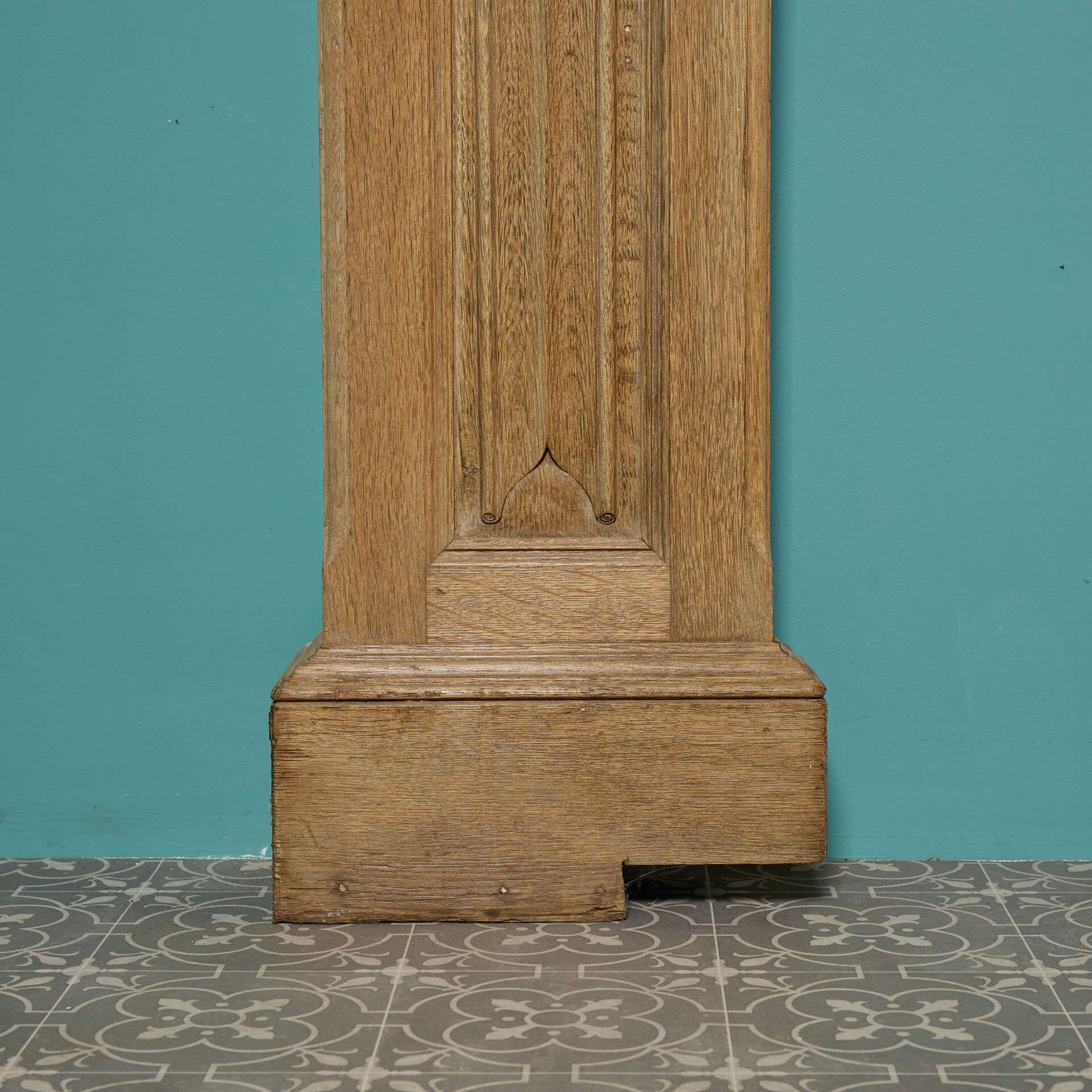 Antique Carved Oak Fireplace Surround In Fair Condition For Sale In Wormelow, Herefordshire
