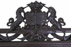 Antique Carved Oak Full Height Wall Floor Mirror, 19th Century