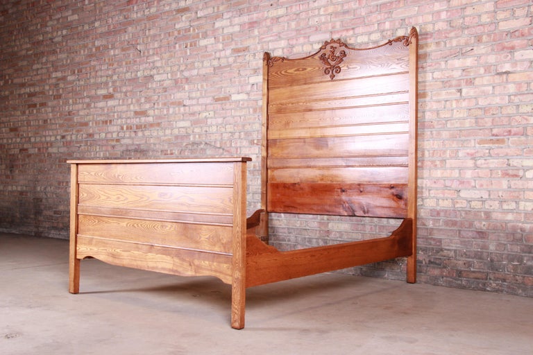 Antique Carved Oak Full Size Bed, circa 1900 at 1stDibs antique