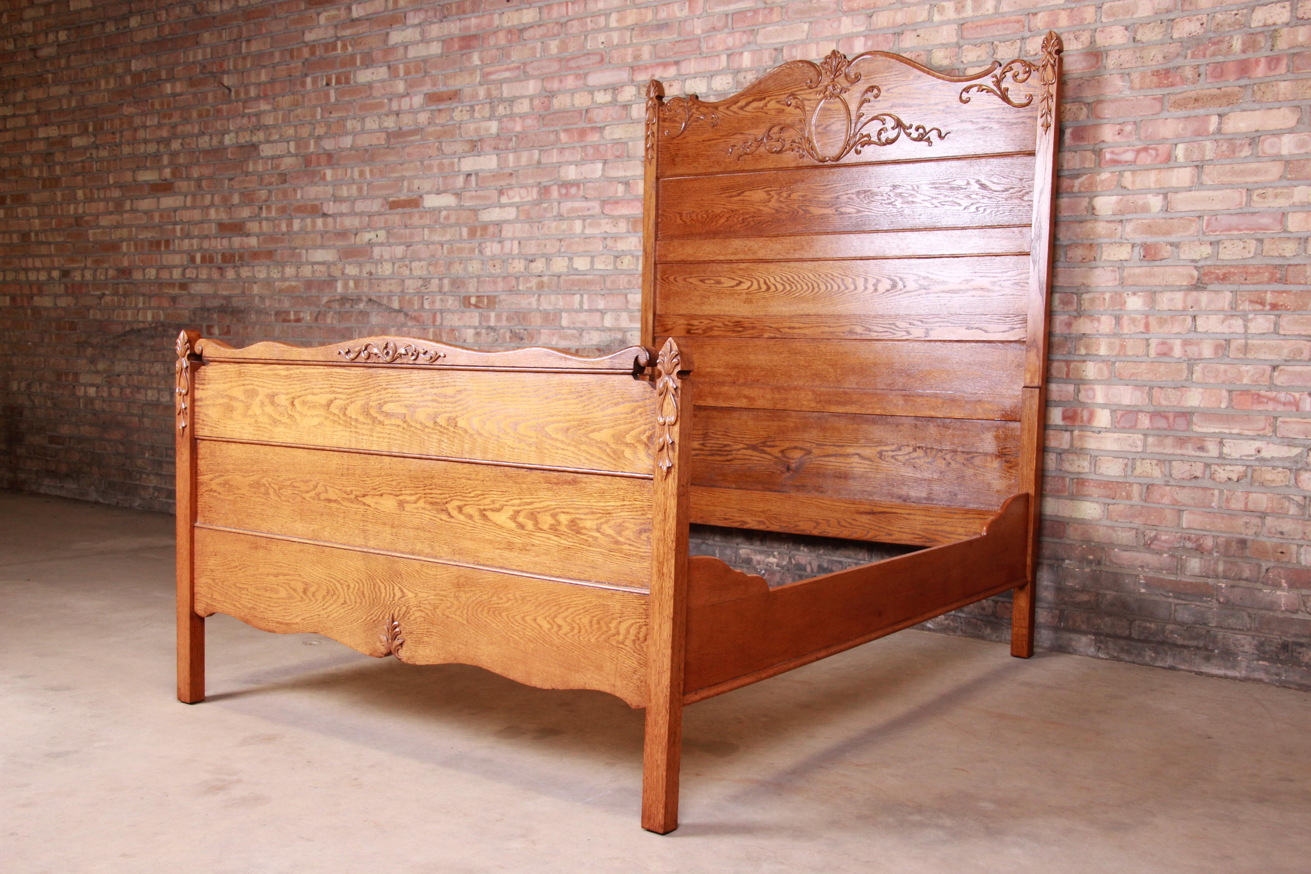 antique oak bed frame