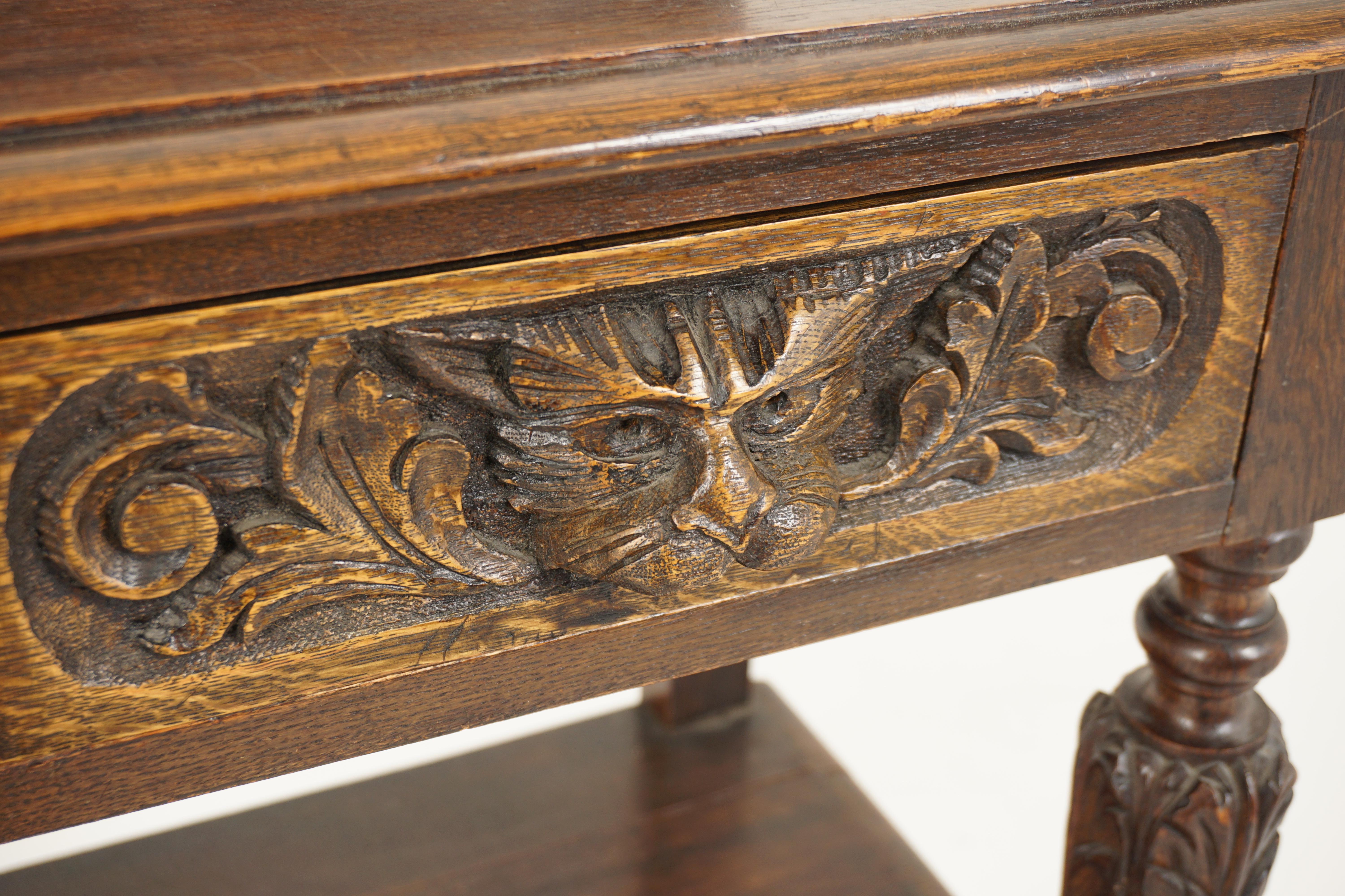Scottish Antique Carved Oak 