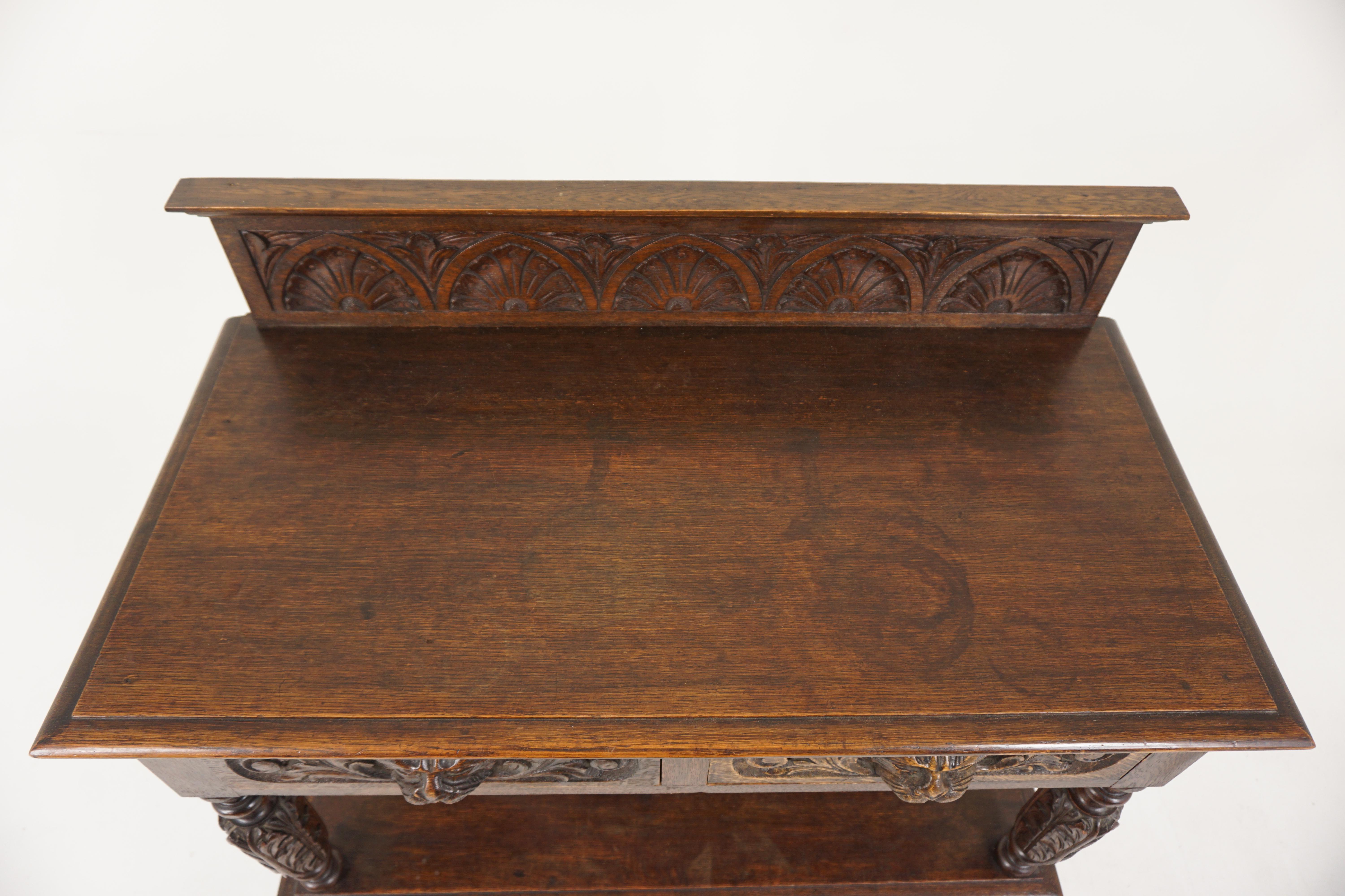Late 19th Century Antique Carved Oak 