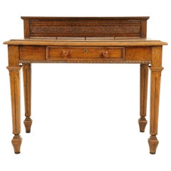Antique Carved Oak Hall Table, Console Table, Sewing, Oak, Scotland, 1890, B1684
