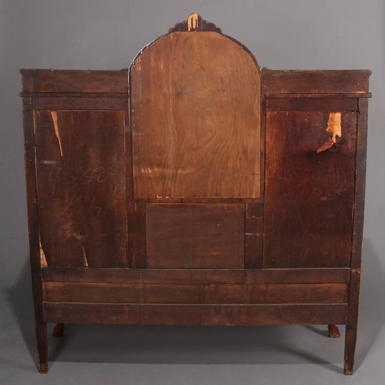 Antique Carved Oak Mirrored China Buffet, circa 1910 at 1stDibs