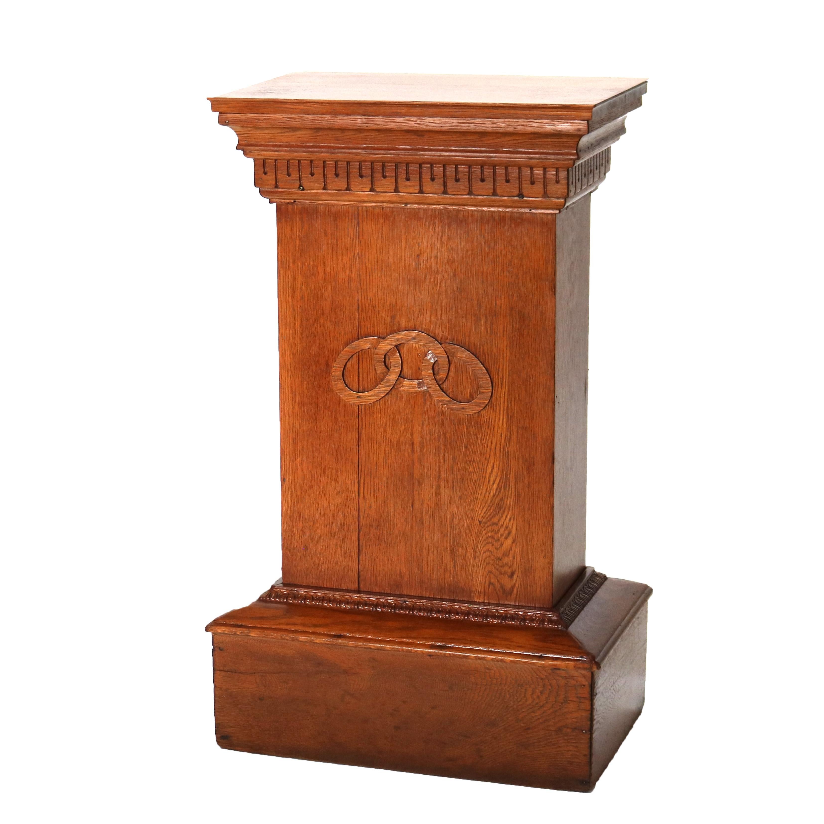Antike geschnitzte Eiche Mixing Stand & Kabinett C1920 (Geschnitzt) im Angebot