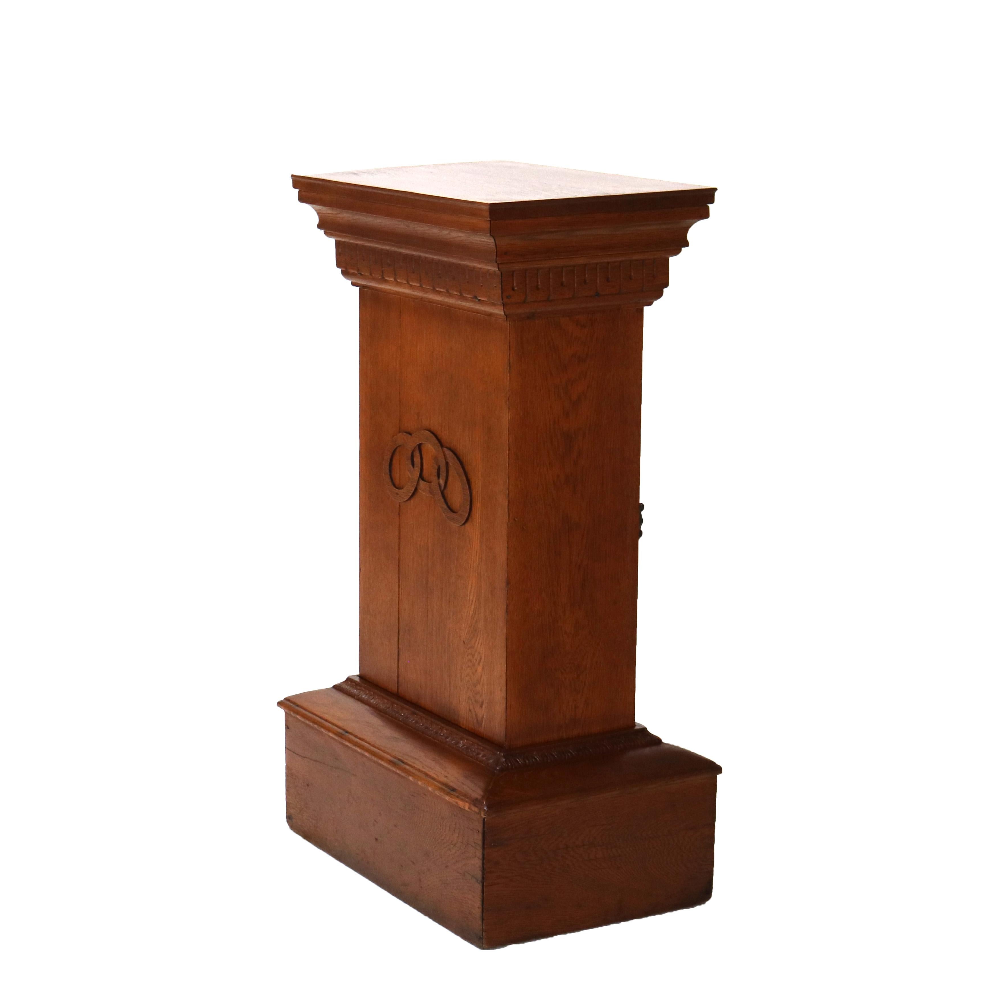 Antike geschnitzte Eiche Mixing Stand & Kabinett C1920 (20. Jahrhundert) im Angebot