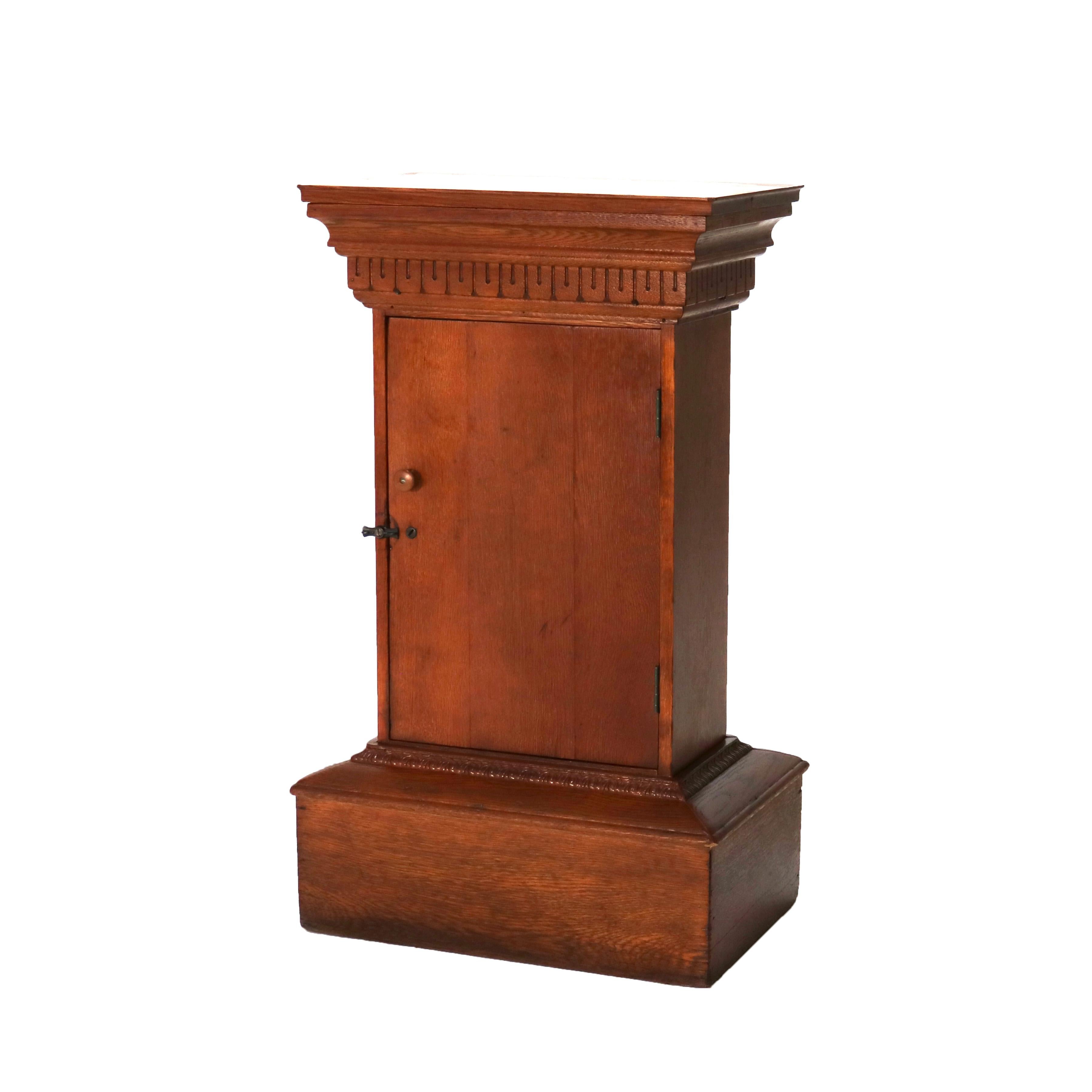 Antike geschnitzte Eiche Mixing Stand & Kabinett C1920 (Eichenholz) im Angebot