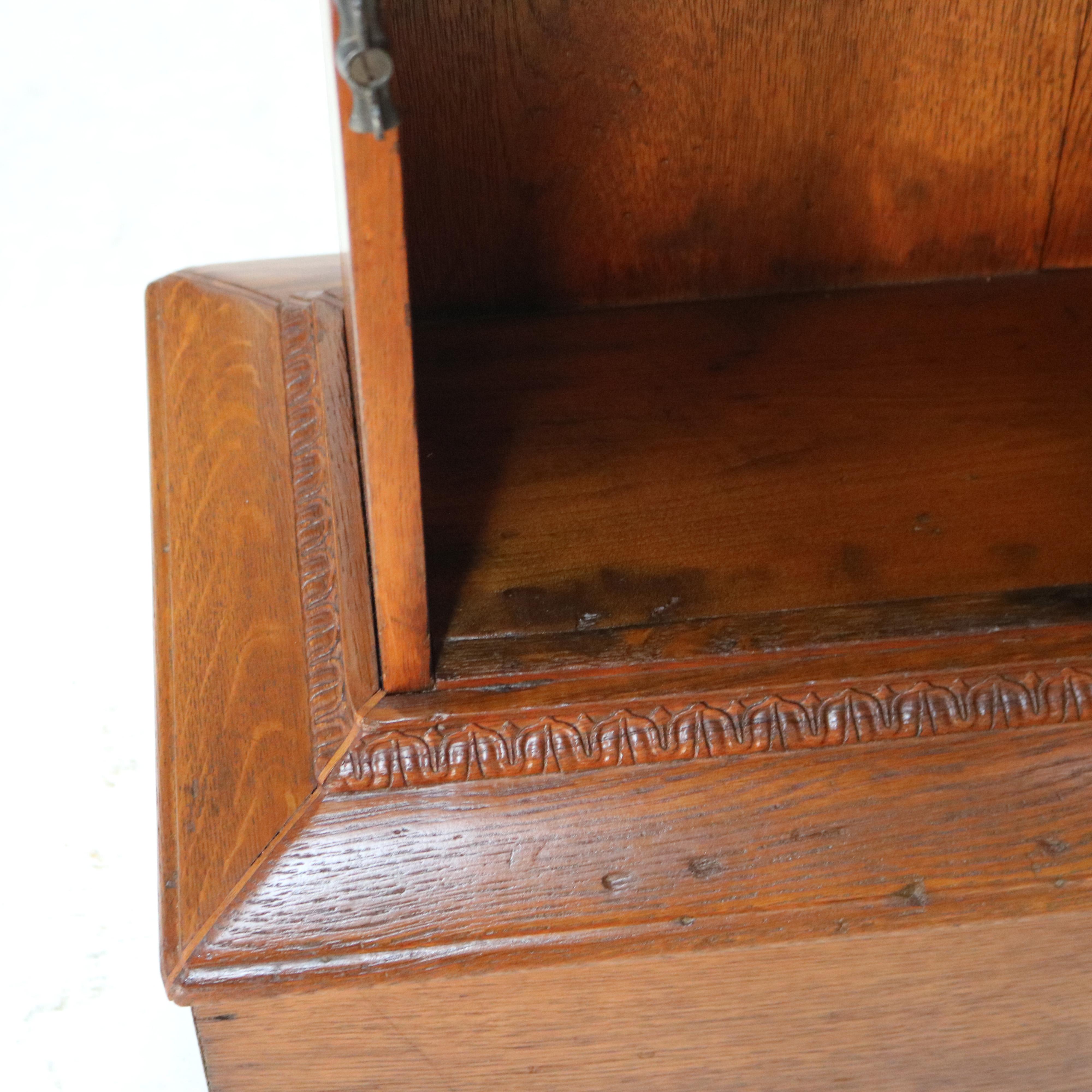 Antike geschnitzte Eiche Mixing Stand & Kabinett C1920 im Angebot 2