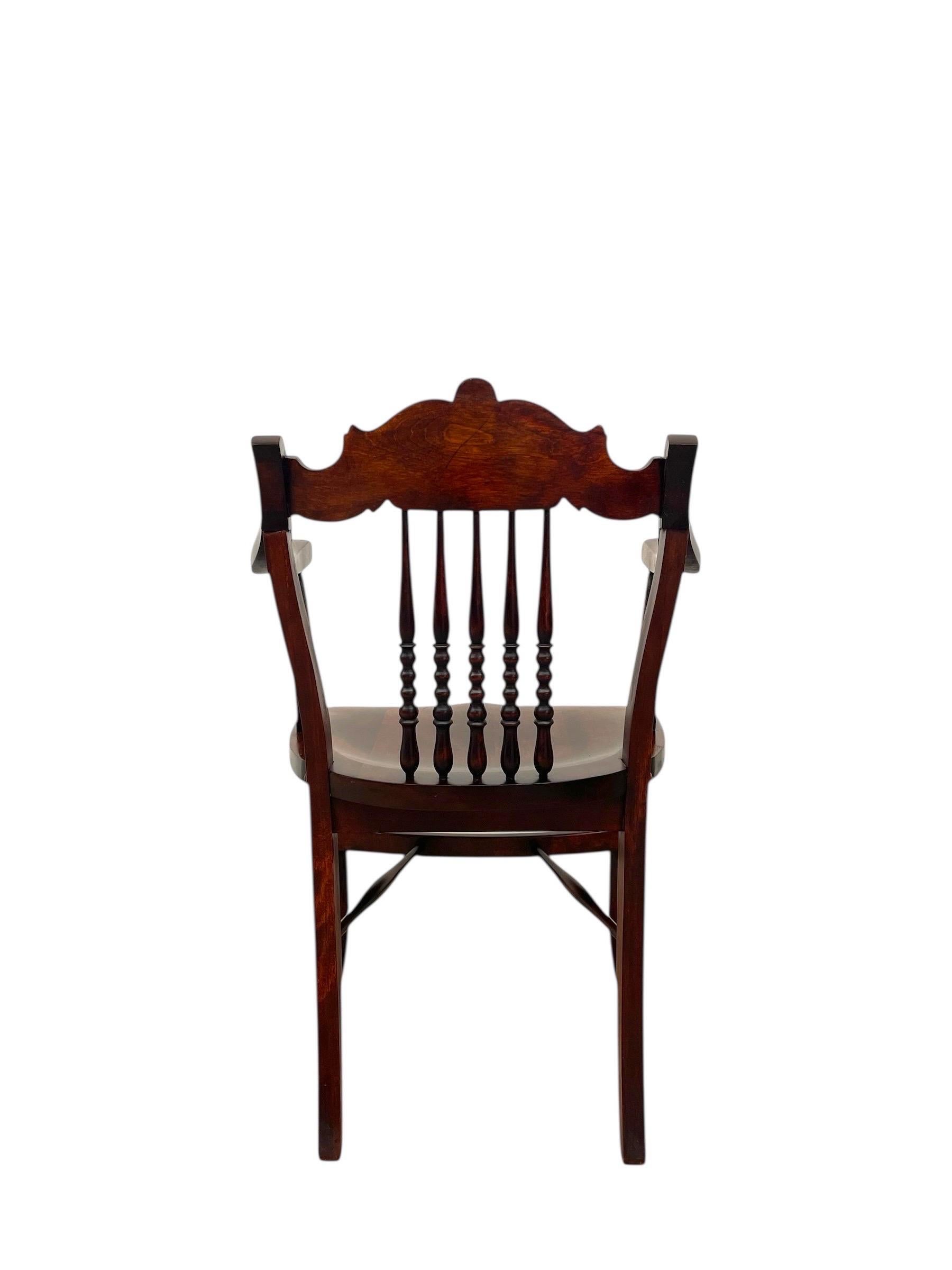 Ancienne chaise à accoudoirs en chêne sculpté Northwind ou Greene & Greene, accoudoirs Paw en vente 6