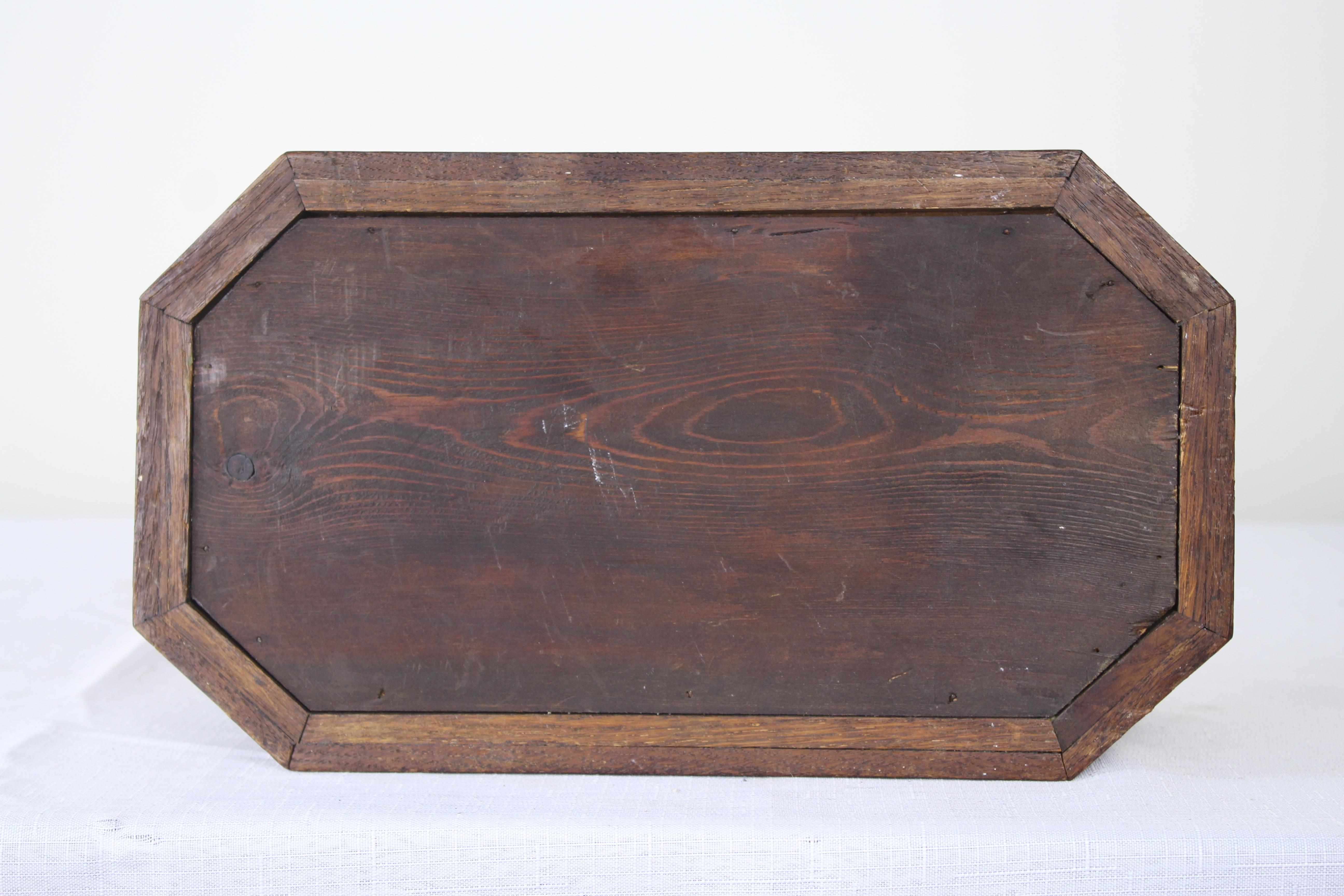 Antique Carved Oak Open Top Box or Planter For Sale 1