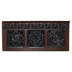 Antique Carved Oak Panel