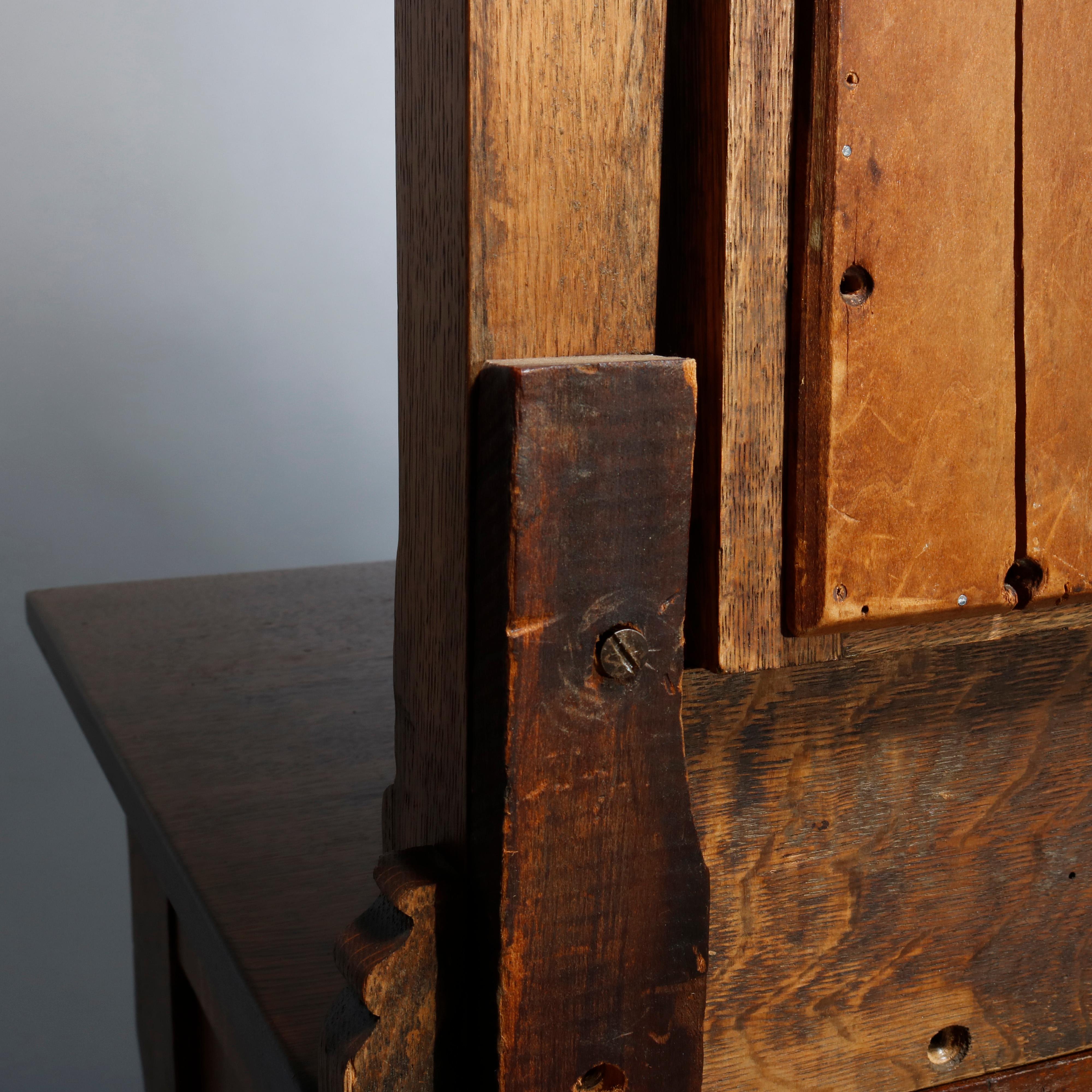 Antique Carved Oak RJ Horner School Four-Drawer Dresser with Mirror, Circa 1900 10