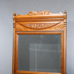 Antique Carved Oak RJ Horner School Four-Drawer Dresser with Mirror, Circa 1900