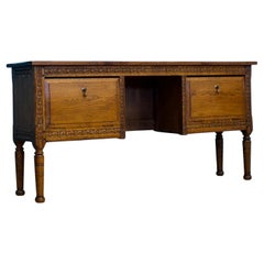 Antique Carved Oak Side Table or Sideboard, 19th Century