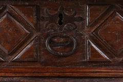 Antique carved Oak Spanish Console Table with Drawers, 18th Century