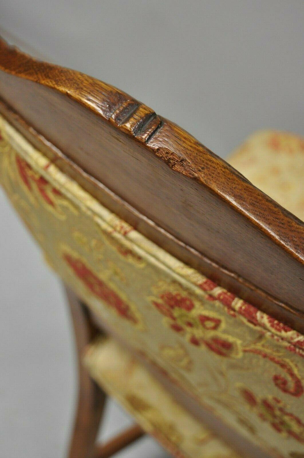 Antique Carved Oak Victorian Lion Head Renaissance Revival Dining Side Chair 1