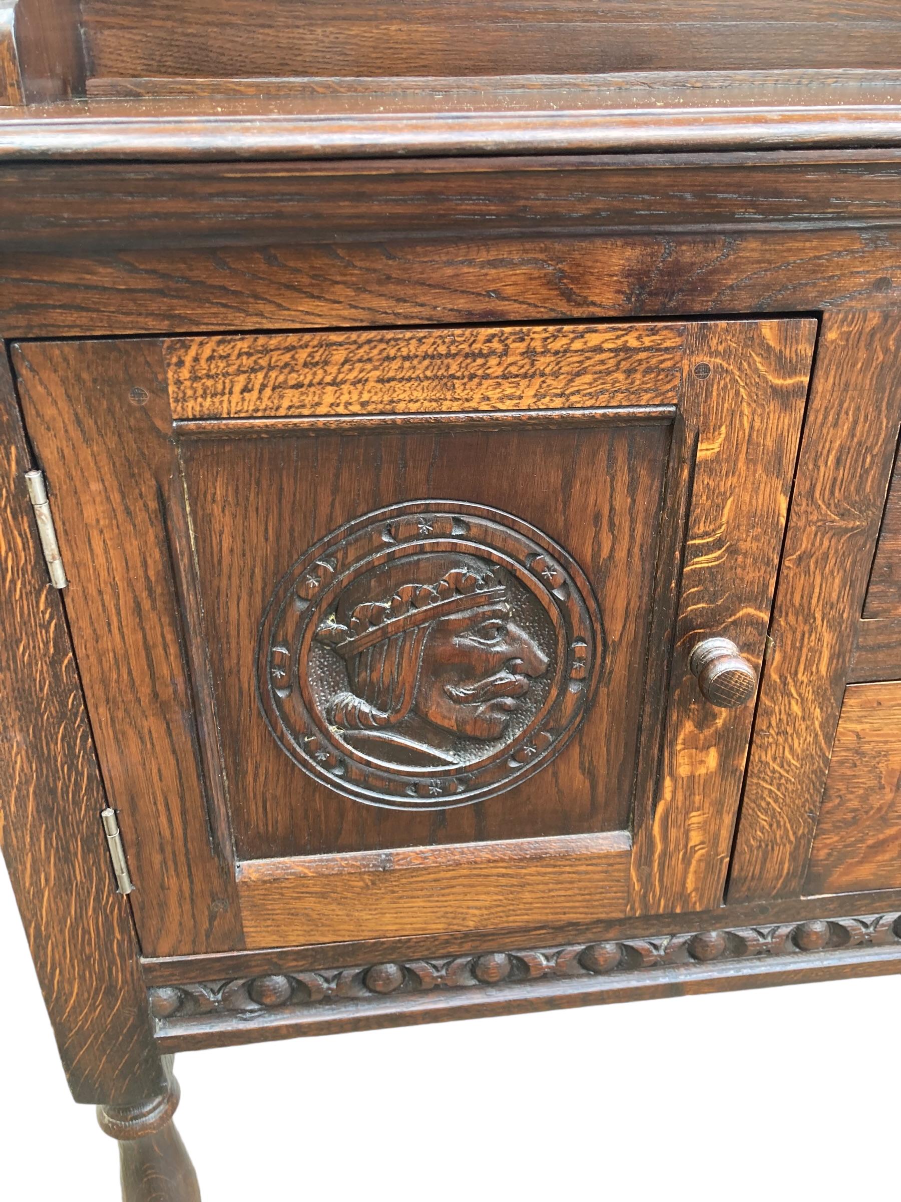 Antique Carved Oak Welsh Dresser For Sale 1