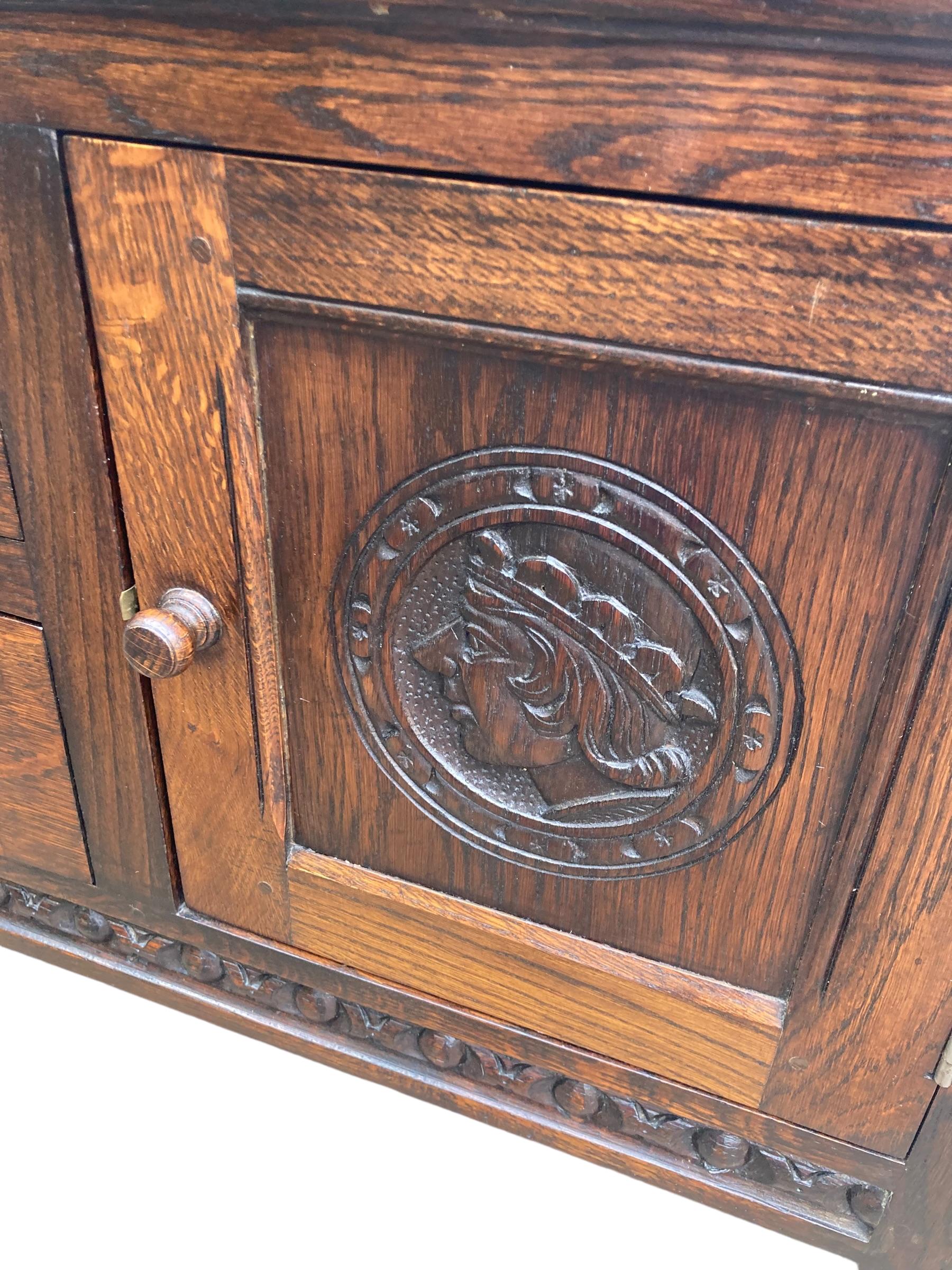 Antique Carved Oak Welsh Dresser For Sale 3