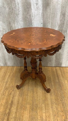 Antique Carved Ornate Accent Side Table
