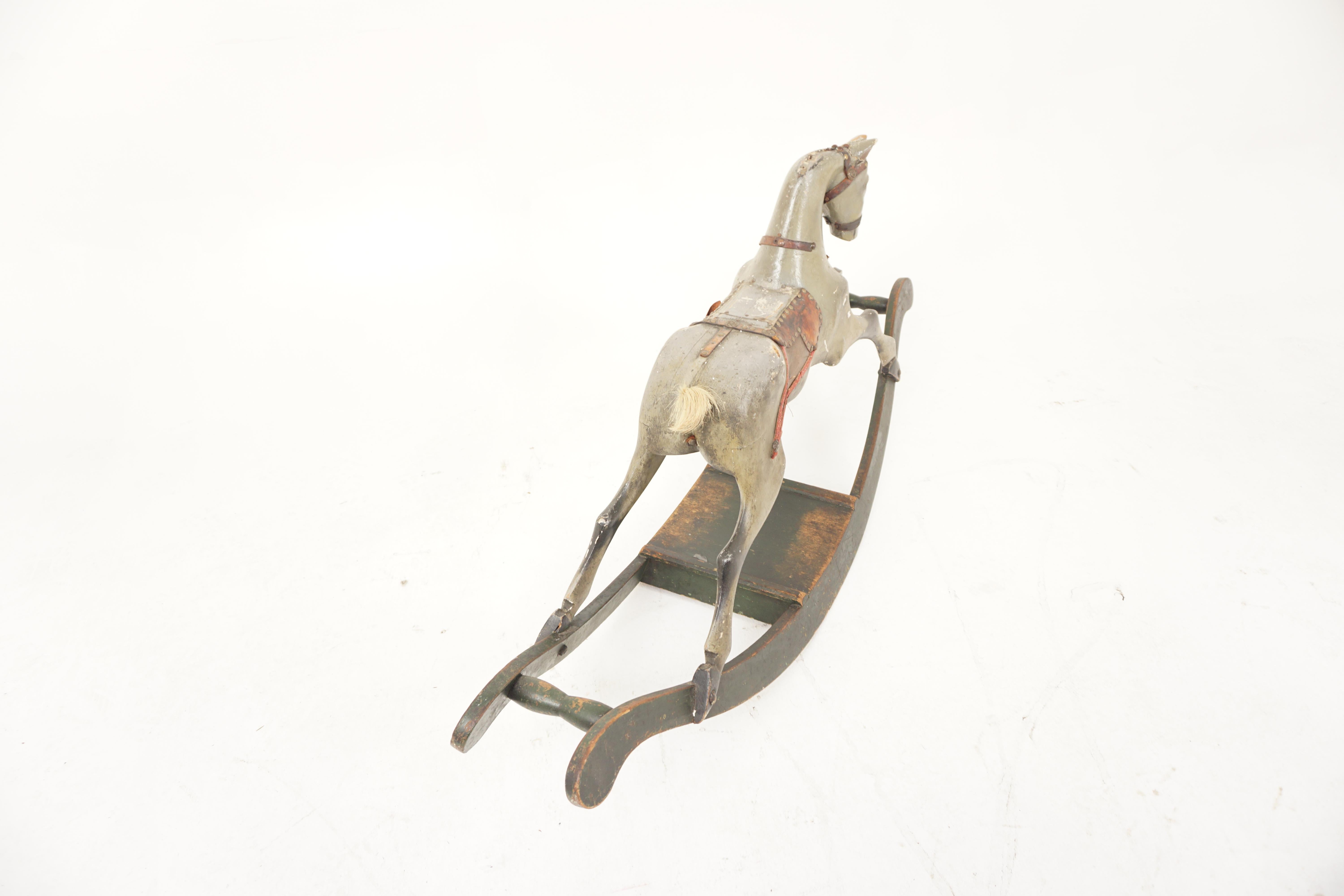 Antique Carved Painted Rocking Horse, Scotland 1860, H948 3