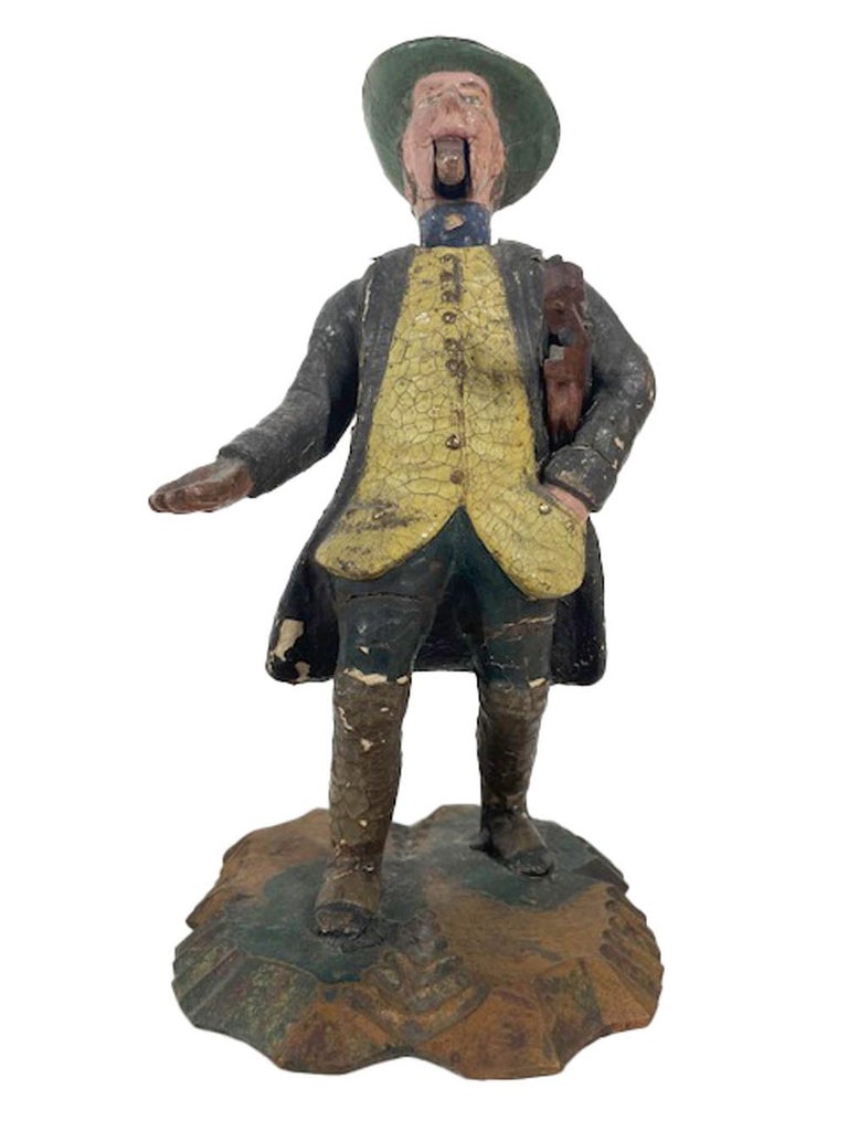 Antique Carved & Painted Troubadour or Minstrel, Nodder Figure with a Violin For Sale 1