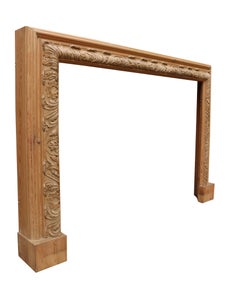 Antique Carved Pine Bolection Fire Surround
