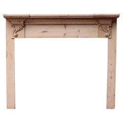 Antique Carved Pine Fire Mantel