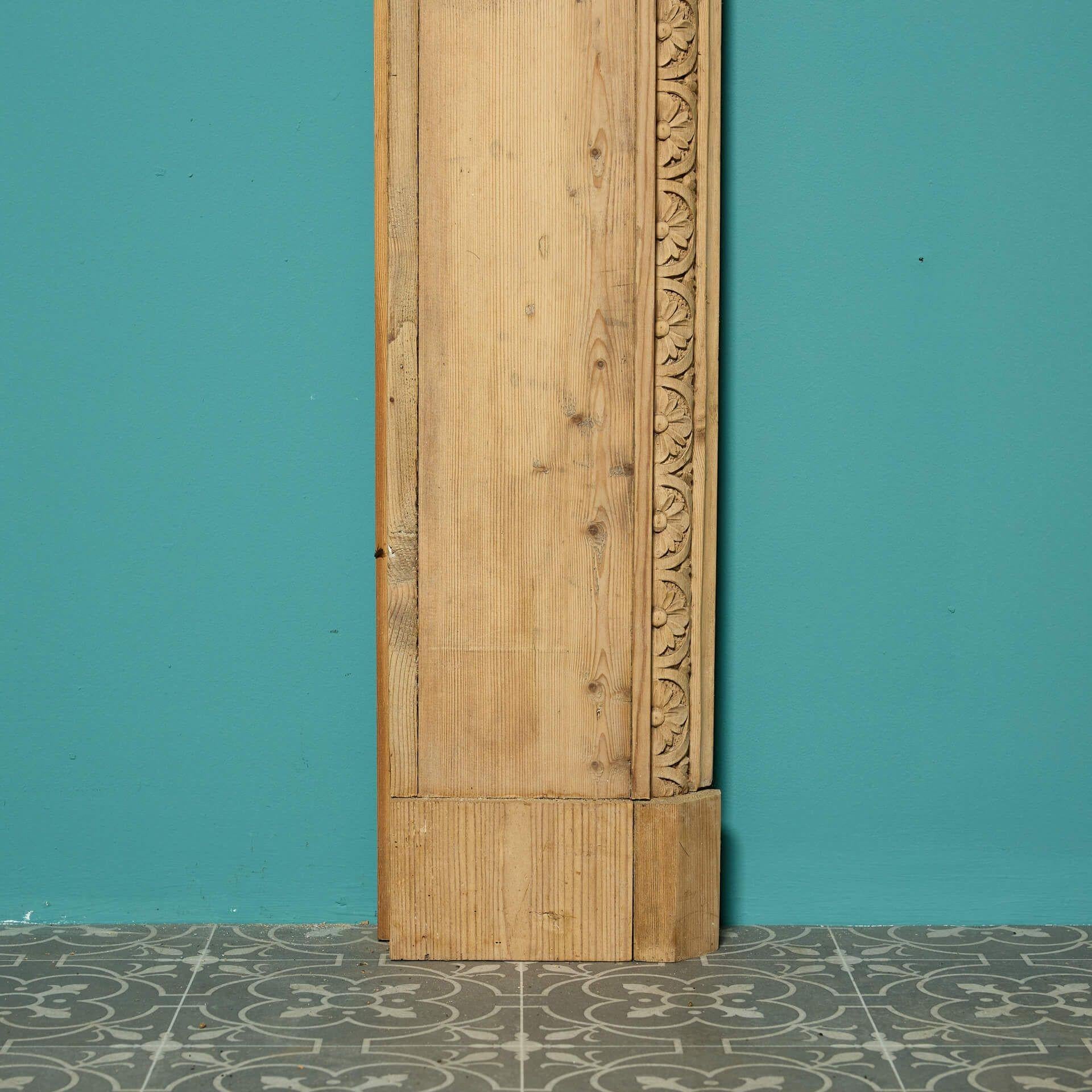 Antique Carved Pine Fire Mantel in the Style of William Kent In Fair Condition For Sale In Wormelow, Herefordshire