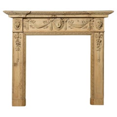 Antique Carved Pine Fire Mantel in the Style of William Kent